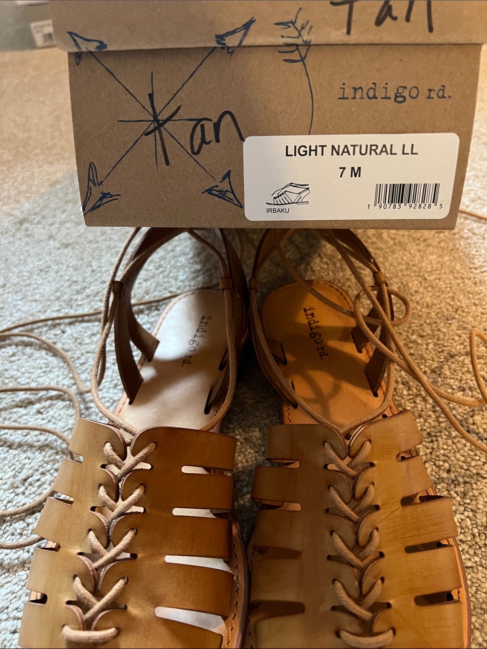 Indigo Rd. Brown Lace-Up Gladiator Sandals for Women worn once. 7. - Picture 6 of 6